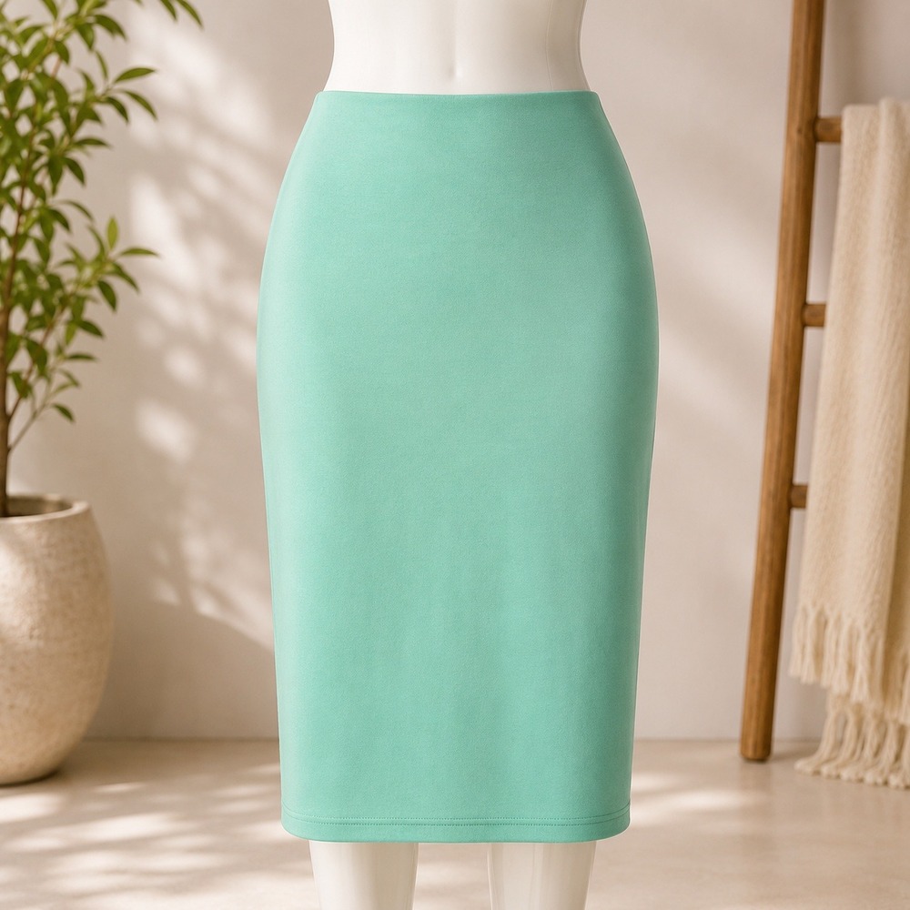 NWT‎ AFRM Ribbed Midi Skirt Womens Small Mint Green Bodycon Elastic Waist